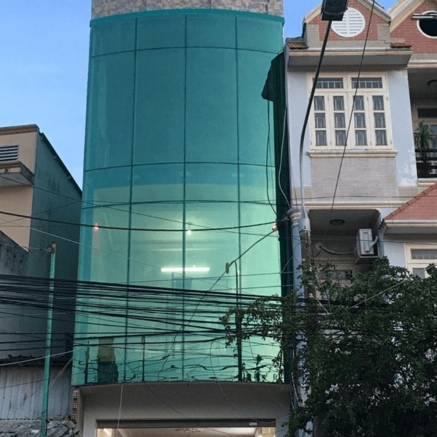 Vách kính phản quang xanh lá cây