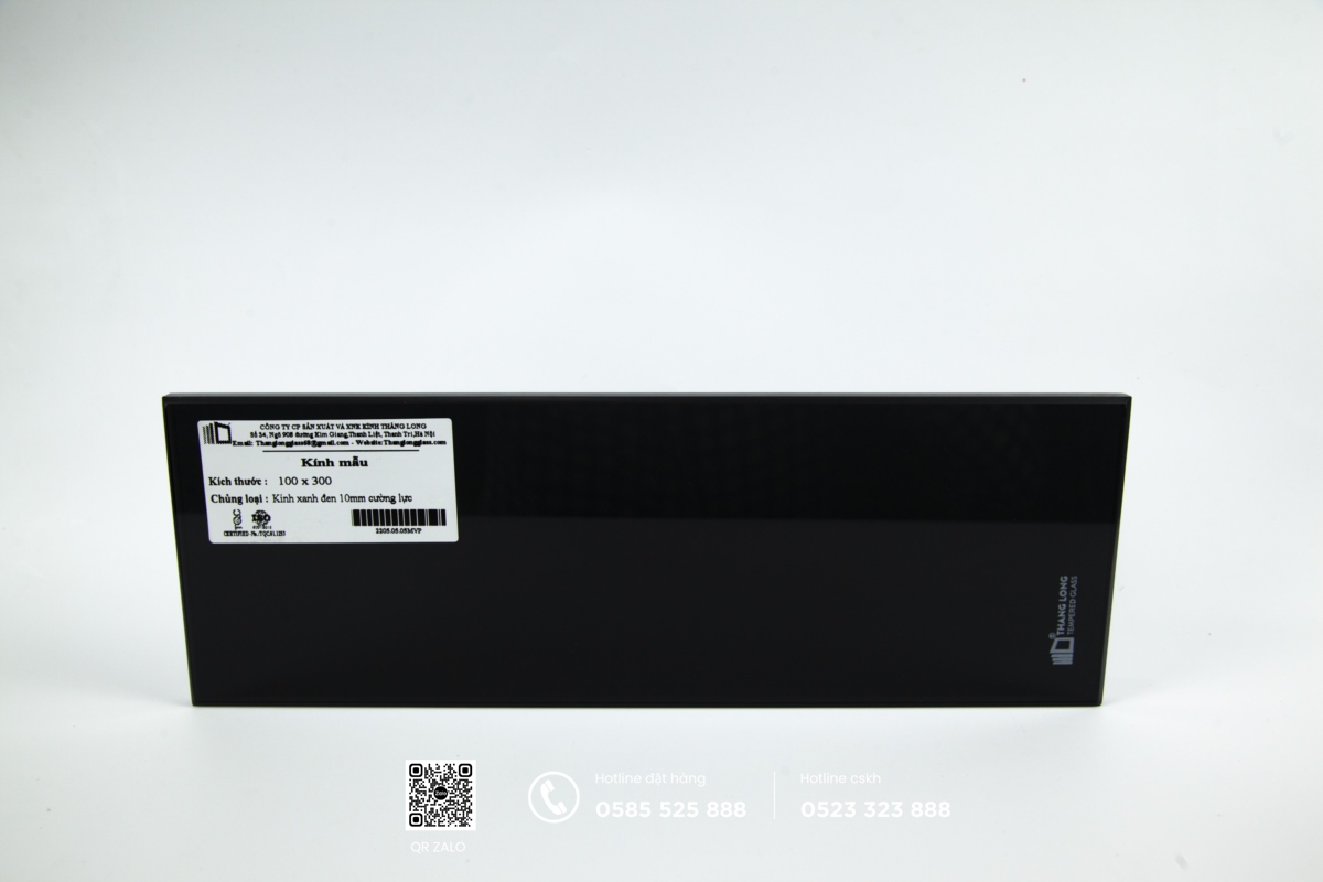 kính cường lực màu xanh đen 10mm