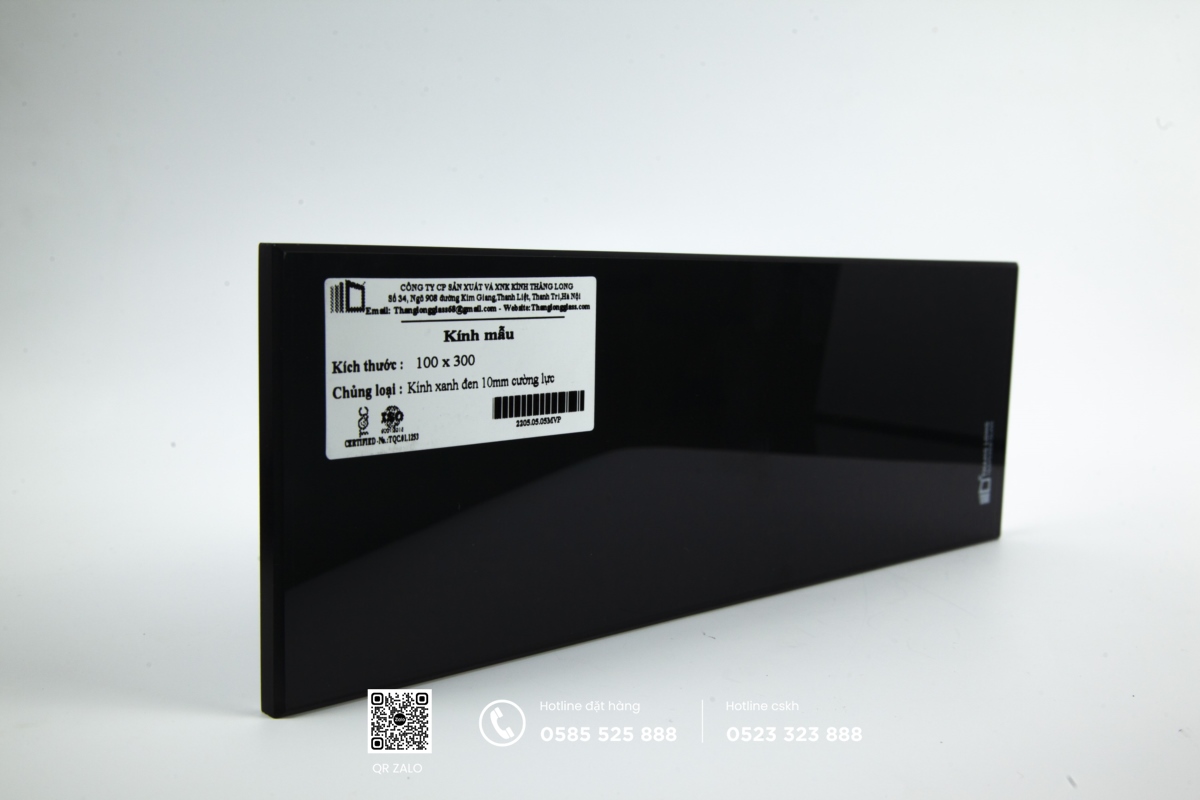 kính cường lực màu xanh đen nhạt 10ly