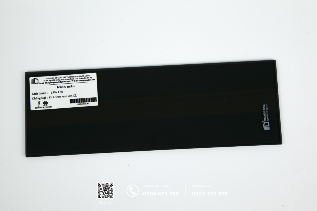 kính cường lực màu xanh đen nhạt 5mm