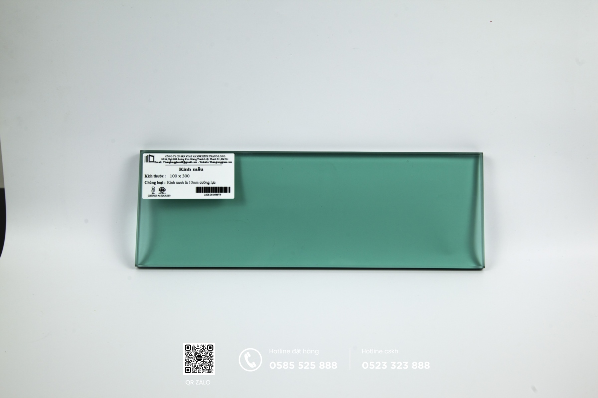 kính cường lực màu xanh lá đậm 10mm