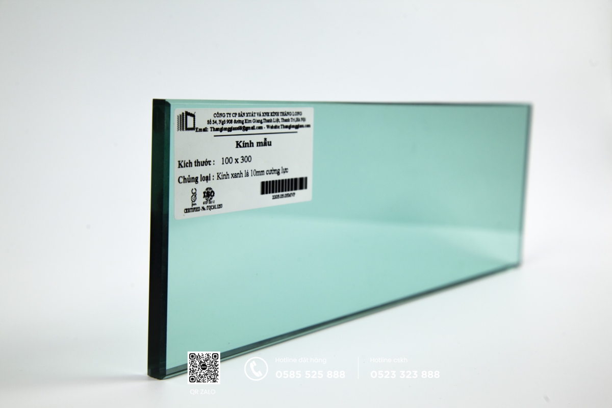 kính cường lực màu xanh lá đậm 10mm