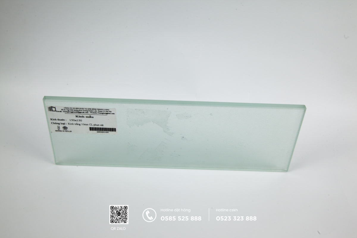 kính cường lực phun cát mờ 10mm