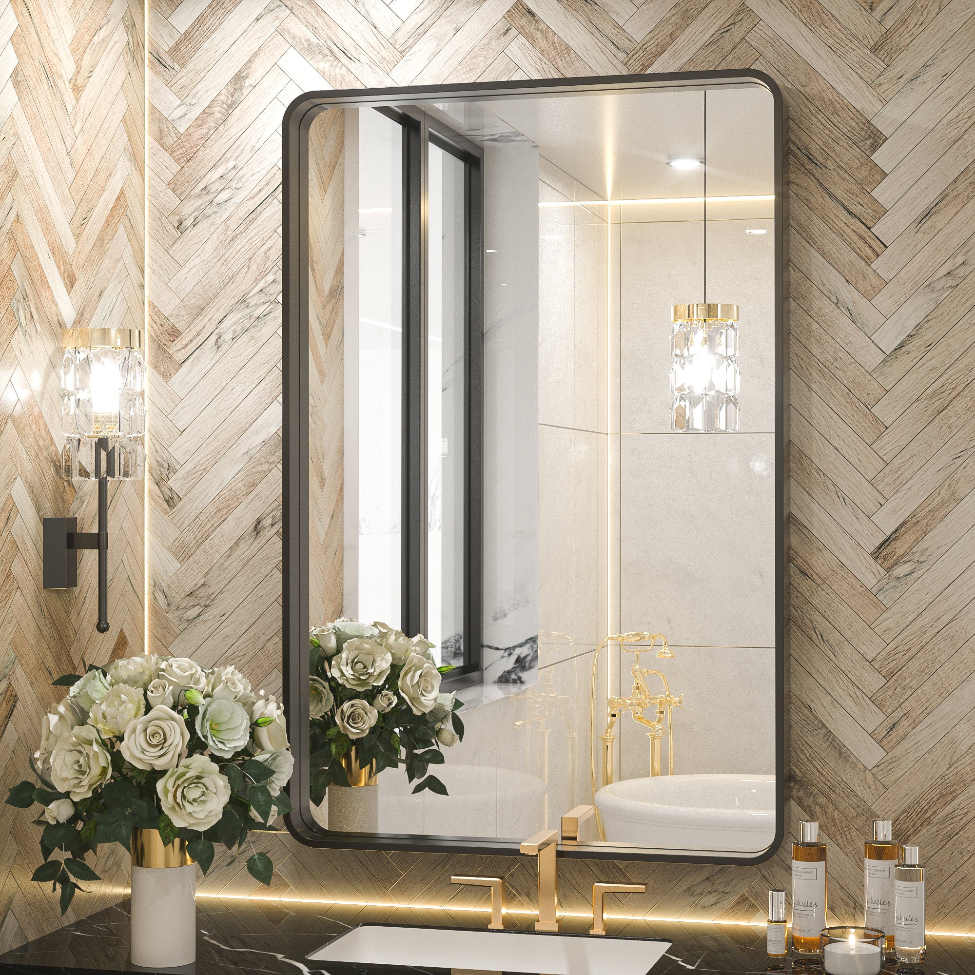 Gương decor phòng tắm