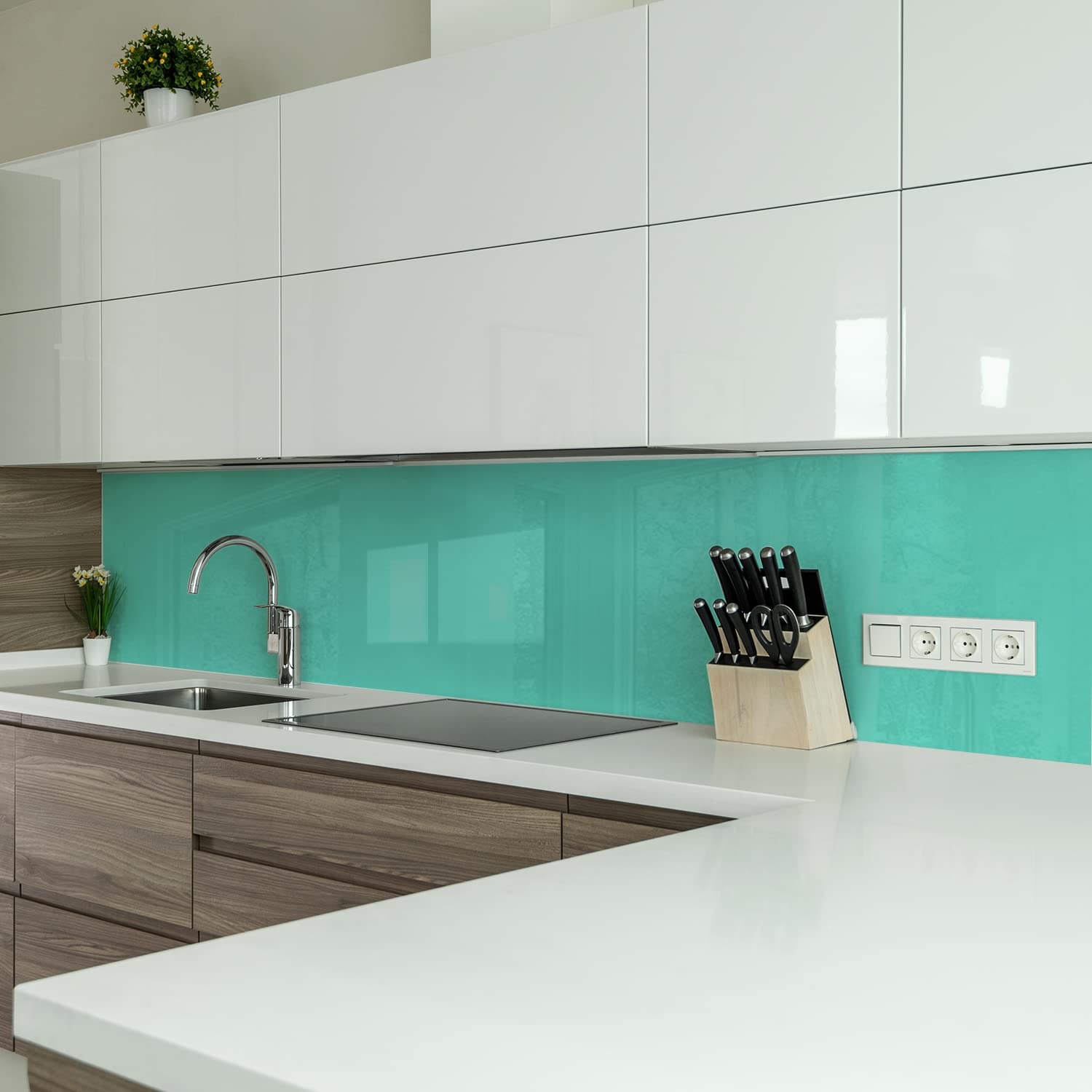 Kính cường lực sơn màu xanh ngọc