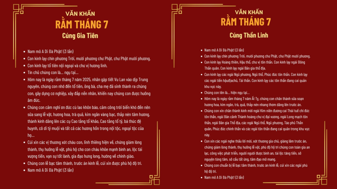 Văn khấn cúng rằm tháng 7 đầy đủ nhất và lý giải ý nghĩa tâm linh 